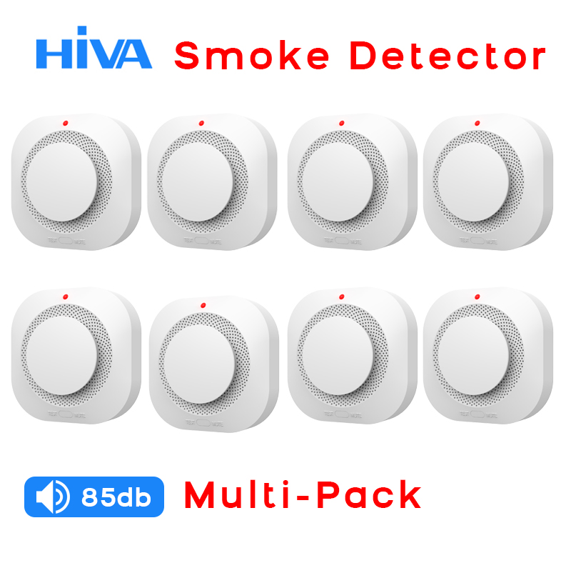 Smoke Detector Interconnected - 音と光の火災警報器を備えたスマートな独立型煙感知器センサー、家庭、キッチン、オフィス、倉庫のセキュリティシステム用