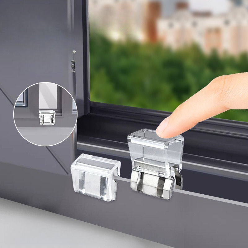 Window Lock Bar - 窓用リミットバックル 窓ロック 落下防止チャイルドロックバックル 移動式ドアロック 移動式ブラケット 猫よけ窓スクリーン