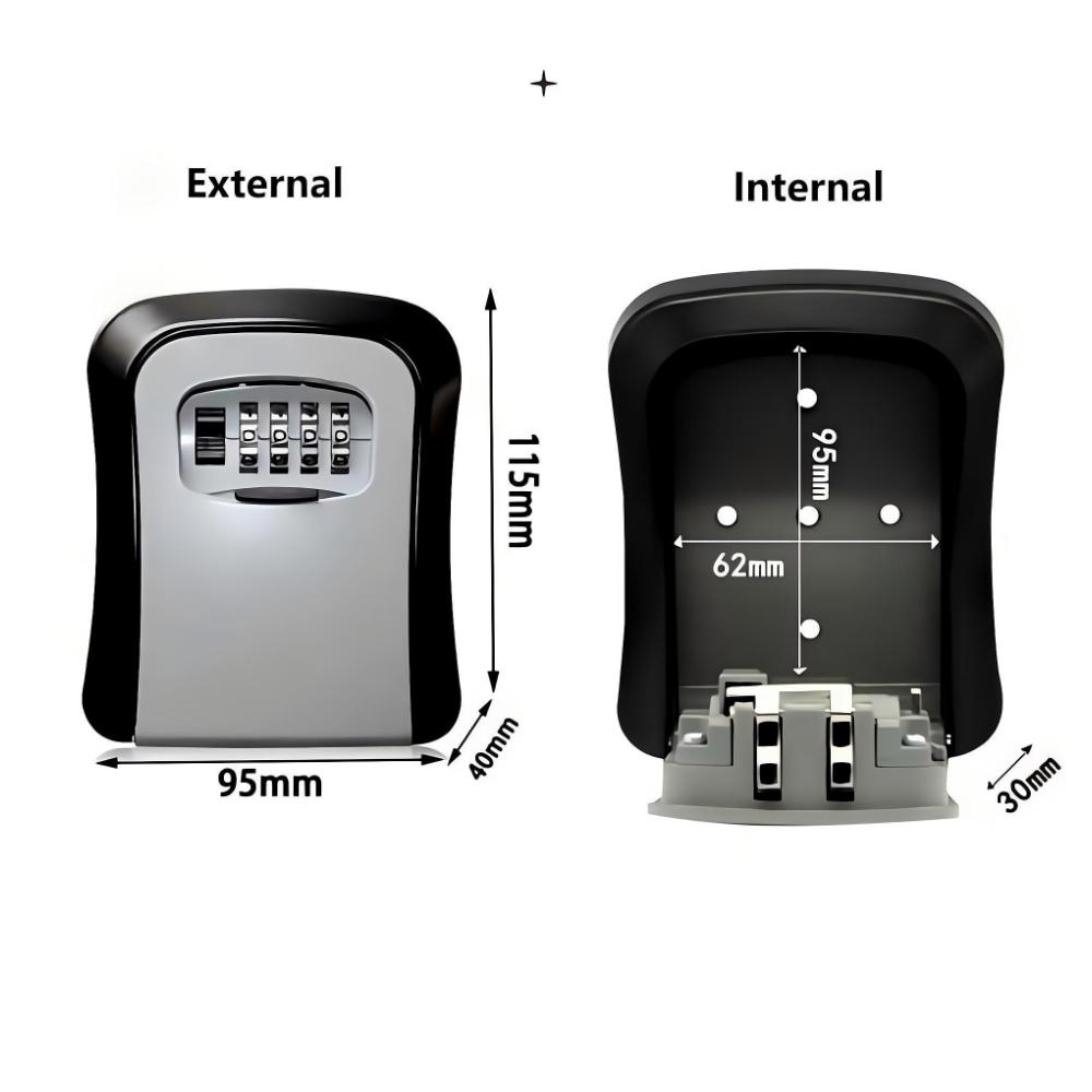 Lockbox Key Secure - 壁掛けキーロックボックス 4桁パスワードコードセキュリティロック キーなし 自宅 オフィス用 キーセーフ
