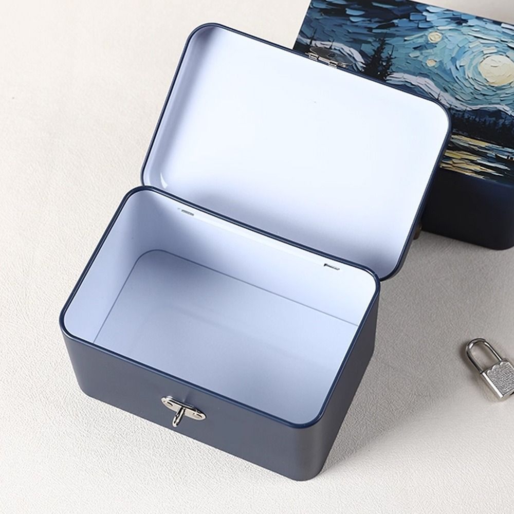Medicine Cabinet Lock - ギフトボックス 大型収納ボックス 金属素材 パスワードロック ブリキ箱 プライベートストレージ