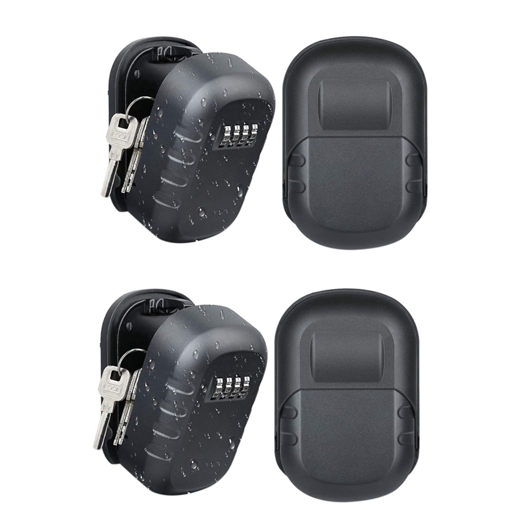 Lockbox Key Secure - ABKN-2X キーロックボックス 壁掛け 4桁ダイヤル式 耐候性キー保管ロックボックス 大容量セキュリティコンボロックボックス