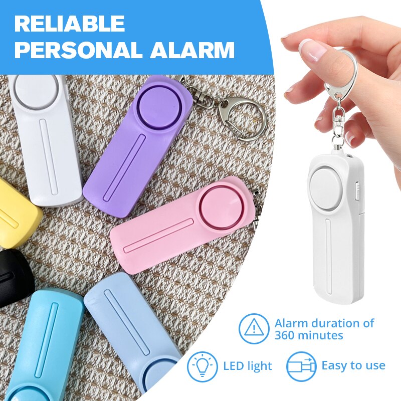 Personal Alarm Keychain - 個人的なセキュリティアラーム,女性,子供,女の子,緊急アラーム,130db大容量のキーホルダー