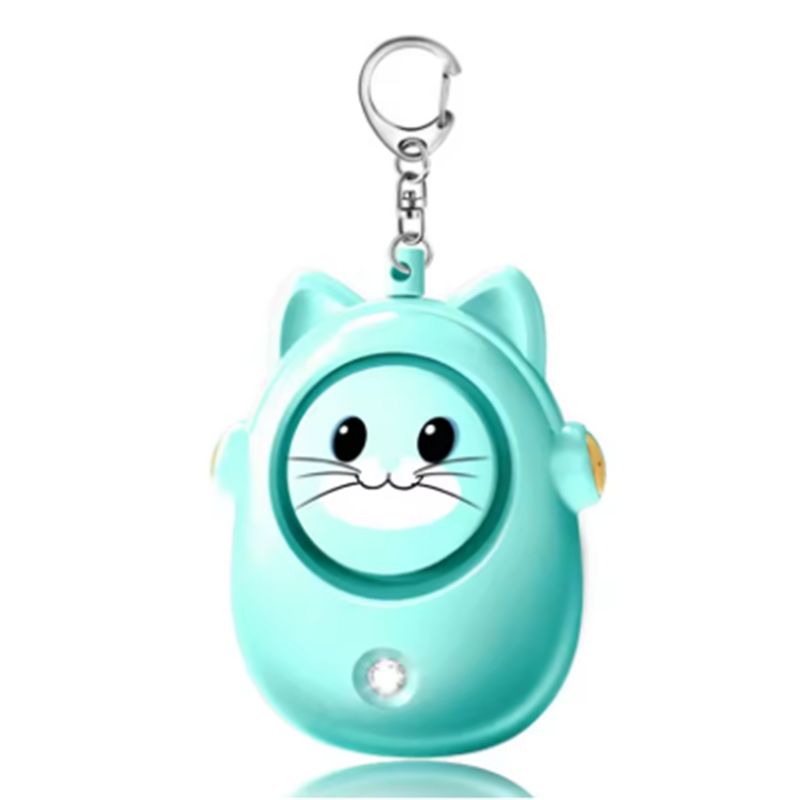Personal Alarm Keychain - かわいい猫型パーソナルアラーム、女性用防犯グッズ、屋外用子供と女性用緊急護身キーホルダー-A12I