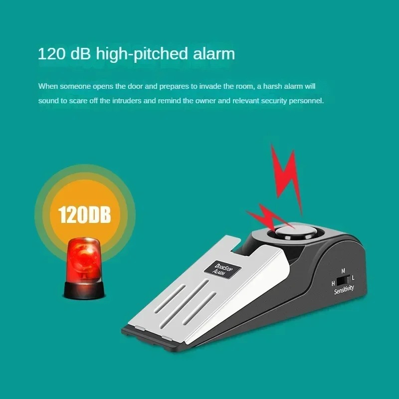 Door Stop Alarm - 携帯型ドアストップセキュリティアラーム、ホテル用ドアプラグ、盗難警報ガジェット、ドア隙間安全アラーム、家庭用＆旅行用セキュリティシステム