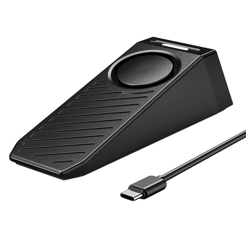 Door Stop Alarm - AB34-ドアストップアラーム、ドアストップ、滑り止めシリコンベース付き充電式ドアウェッジストップアラーム、ポータブル