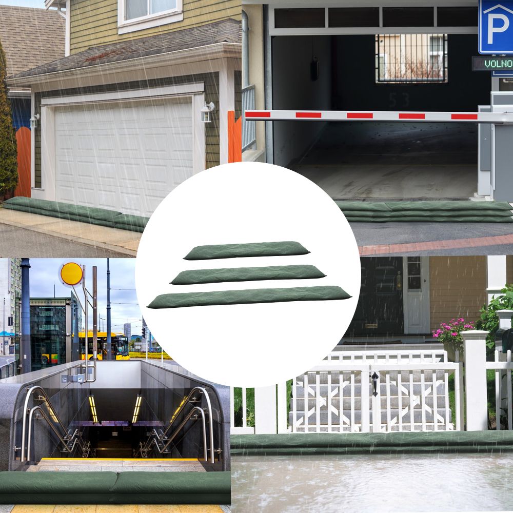 Flood Barrier Bag - 不織布製水活性化式洪水防御壁 グリーン 簡単使用 洪水防御バッグ 再利用可能 吸水性ウォーターバリア