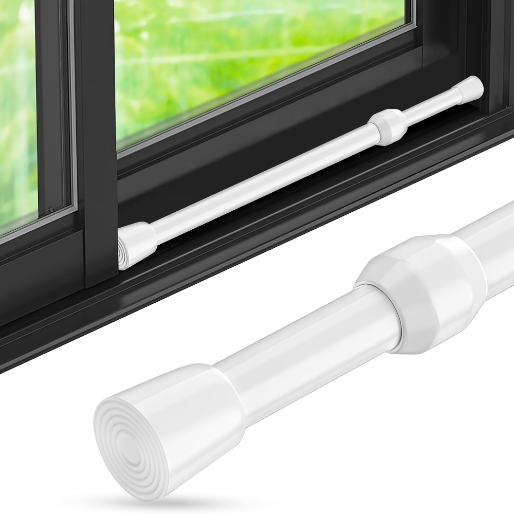 Window Lock Bar - 調節可能な金属製窓＆ドア安全バー – ゴム製の先端が付いた安全スライドロック、盗難防止セキュリティガード、家庭用