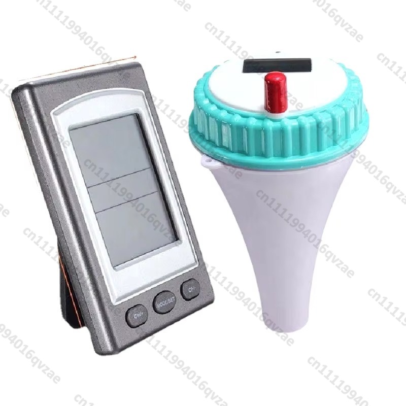 Pool Alarm Float - ワイヤレスプール温度計 カレンダー付き目覚まし時計 デジタル屋外スイミングバス用フローティング防水温度計