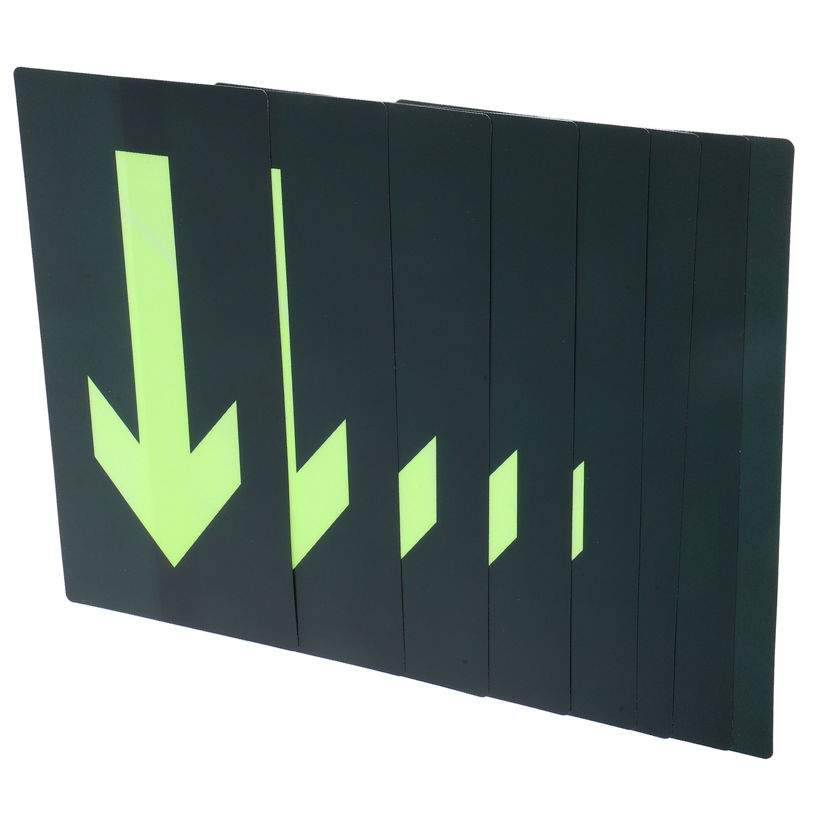 Emergency Exit Sign - 8枚入り蓄光防水矢印ステッカー 暗闇で光る自己粘着式火災避難標識 緊急出口誘導用