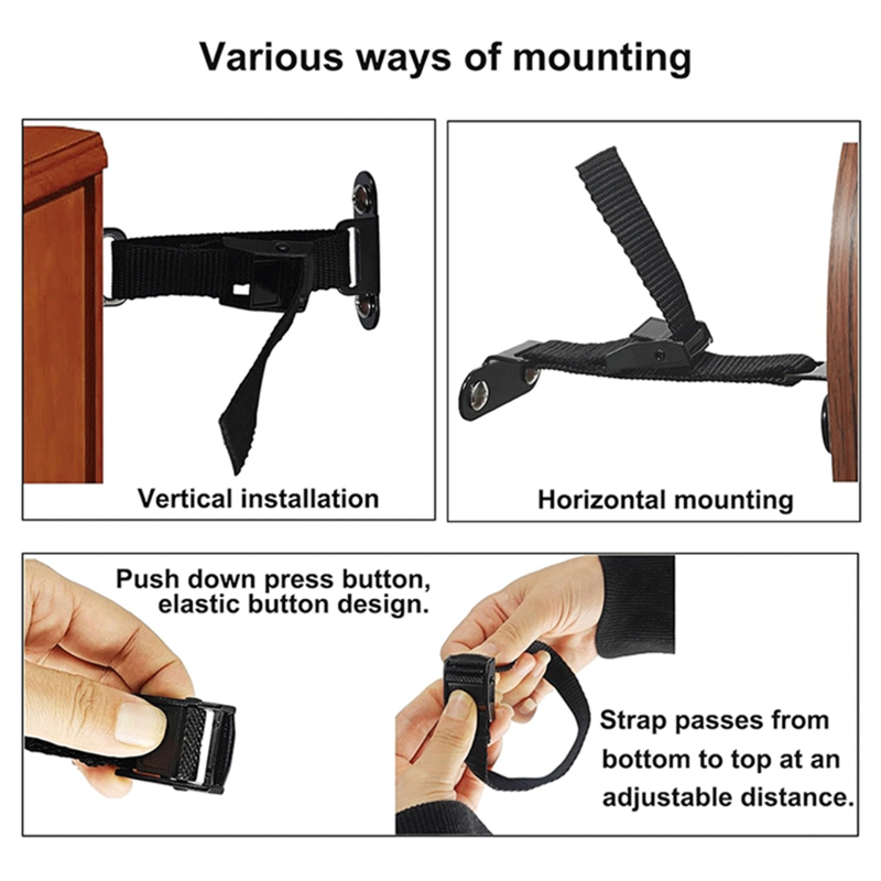 Earthquake Anchor Strap - FYBL-家具用壁アンカー、転倒防止ストラップ(2セット)、高耐久調整可能な地震家具アンカー