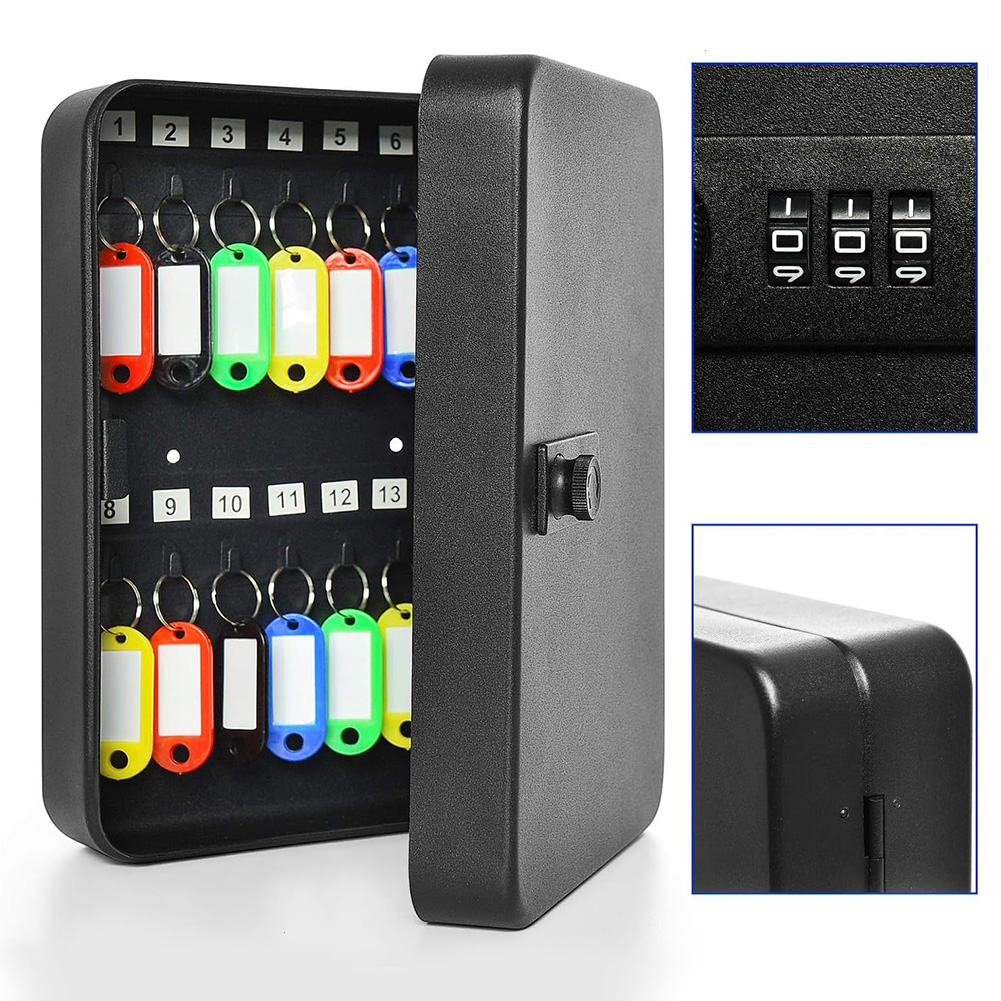 Lockbox Key Secure - キー収納ロックボックス、20フック、コンビネーションキーキャビネット、セキュリティロックボックス、コードロック、金庫