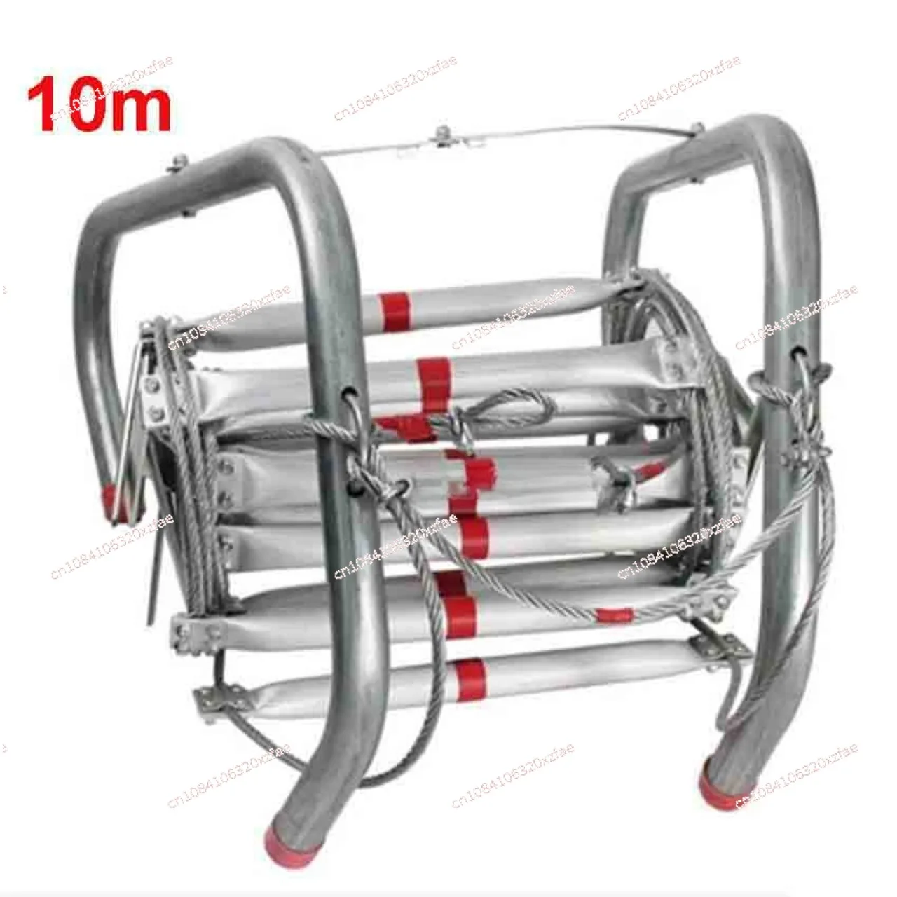 Fire Escape Ladder - アルミ合金製鋼索登攀はしご 10メートル折りたたみ式ソフトはしご 消防救助用具 脱出はしご