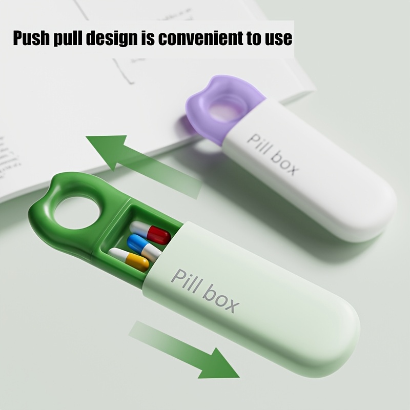 Medicine Cabinet Lock - プッシュロック蓋付き薬オーガナイザーボックス1個 - コンパクトなピルケース、旅行、自宅、外出先での携帯用薬収納