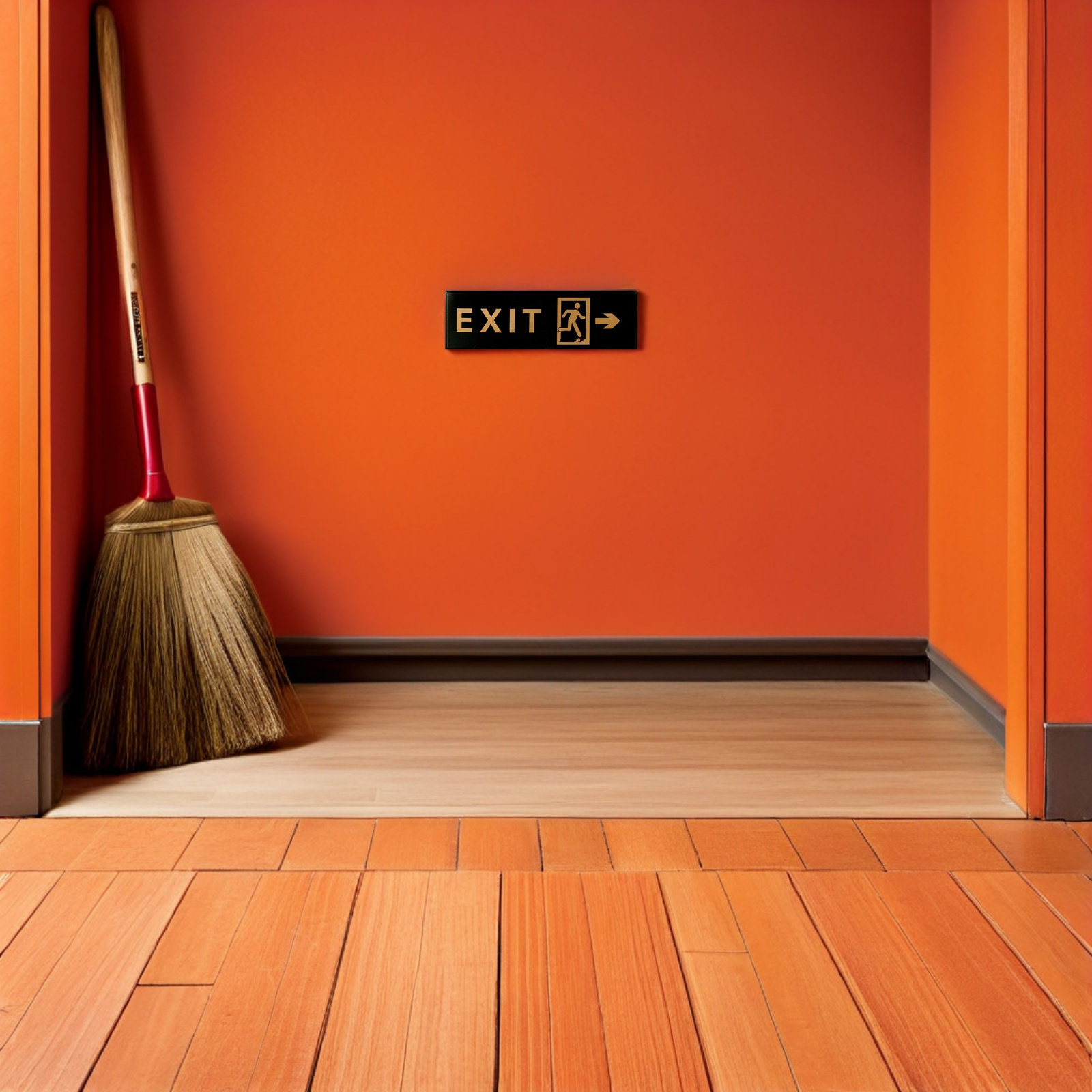 Emergency Exit Sign - 5枚セット アクリル製 非常口標識 自己粘着式 火災非常口プレート 右向き矢印