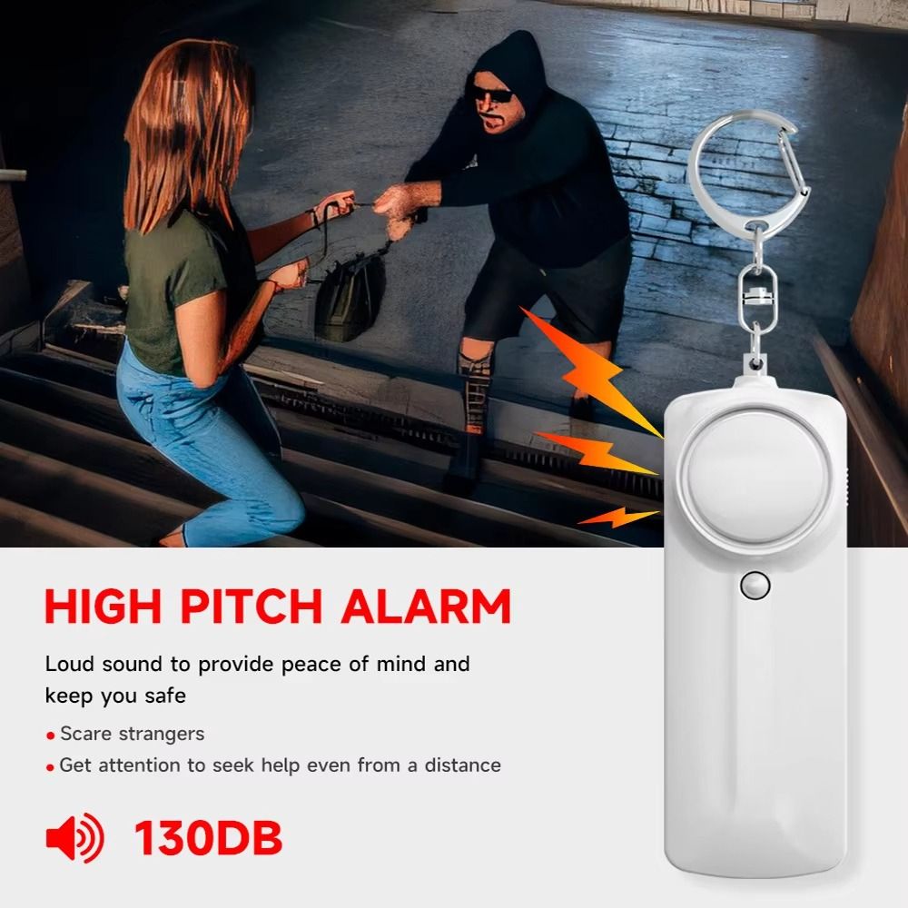 Personal Alarm Keychain - 130dB 大音量パーソナルセキュリティアラーム大音量 LED ライトアラームキーホルダーポータブルアンチアタック緊急安全アラーム女性用