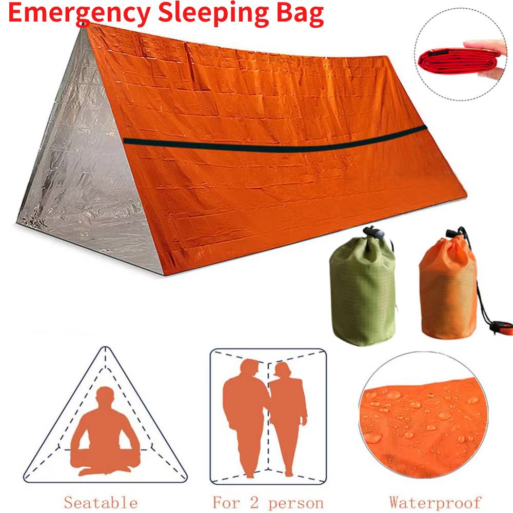 First Aid Bag Kit - ポータブル防水緊急サバイバル寝袋屋外 EDC キャンプギアサーマルサック応急処置レスキューキットマイラーブランケット ﻿