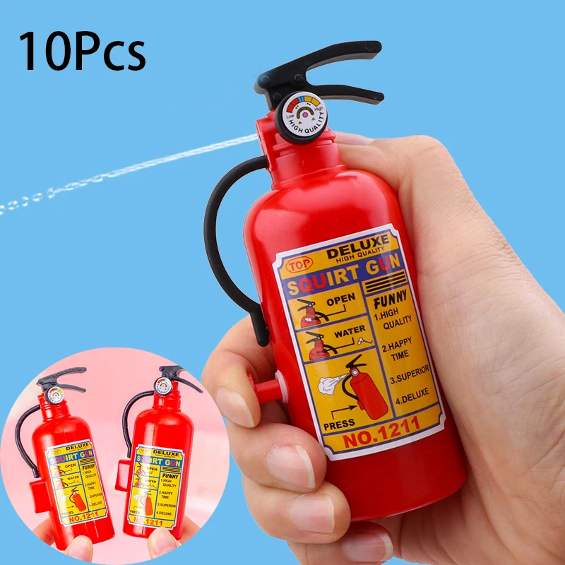 Fire Extinguisher Small - 創造的なミニ消火器ウォーターガン、子供のための屋外の夏のおもちゃ、誕生日パーティーの記念品、ピニャータフィラー、グッディバッグ、10個
