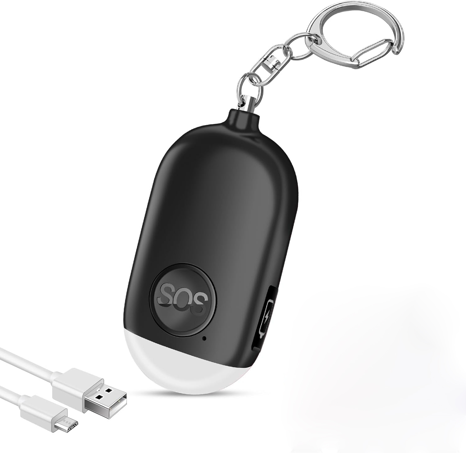 Personal Alarm Keychain - 1個 超大音量130DBパーソナルセーフティサウンドアラームキーチェーン - 明るいLEDライト、女性、男性、学生、高齢者向けの緊急対応