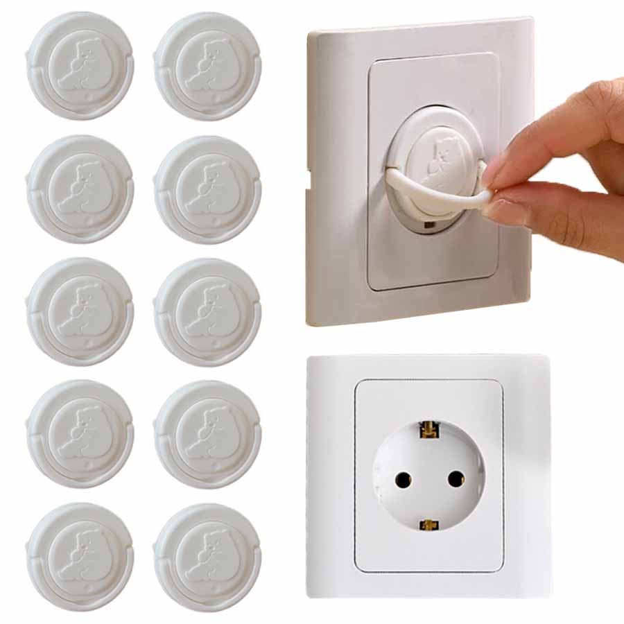 Outlet Cover Baby - 5/10 個ベビー電気安全ソケット保護カバーヨーロッパ標準抗感電ソケットカバーベビー安全保護