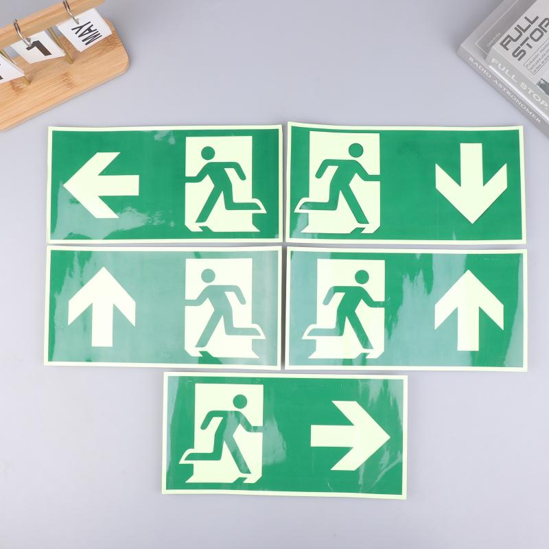 Emergency Exit Sign - 1PC 1 発光出口標識 - 緊急避難安全壁デカール、緑色の縁取り付き蓄光火災避難指示器