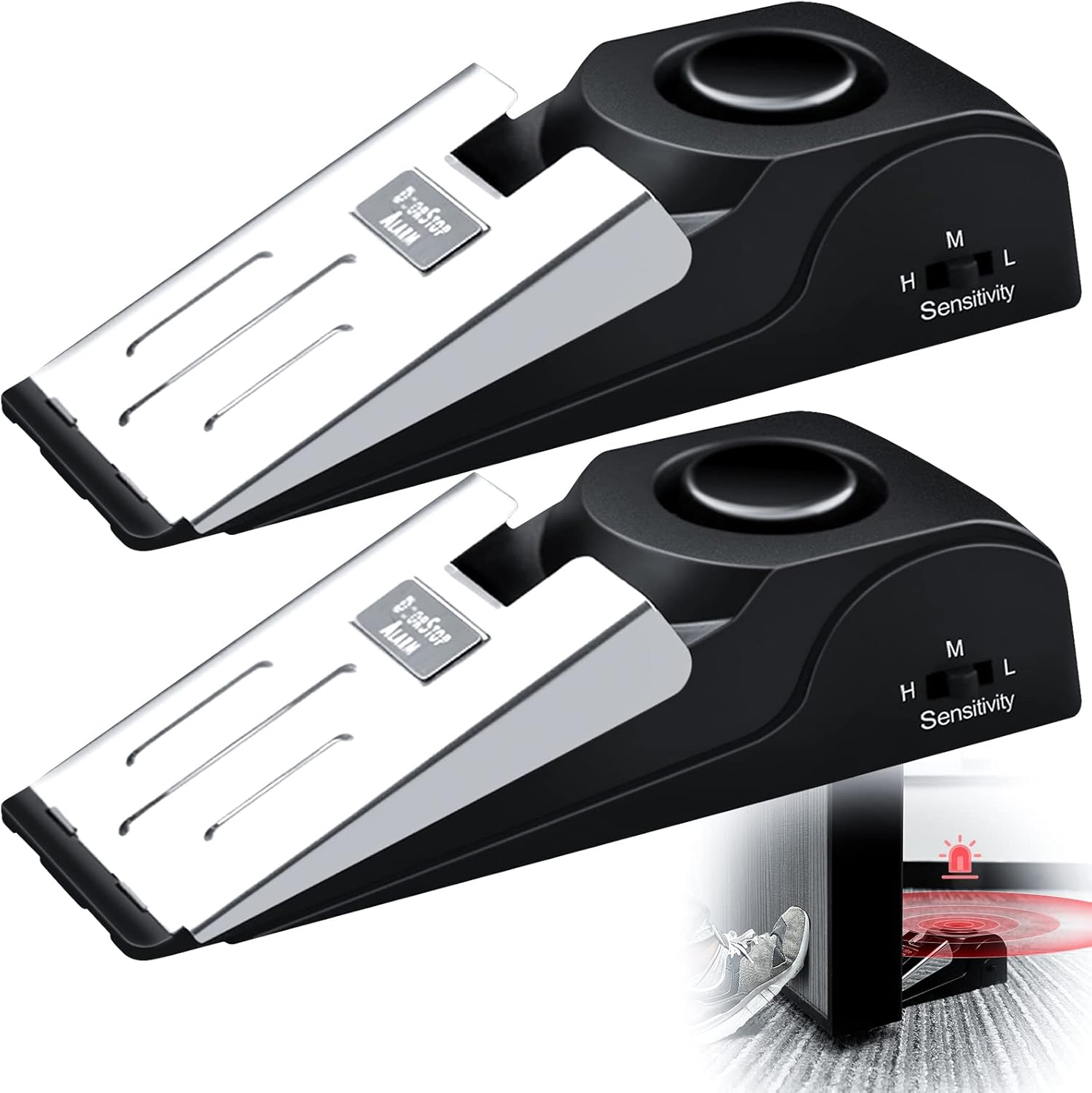 Door Stop Alarm - 1/2 個ポータブル旅行 120 DB サイレン音侵入者 Burgard