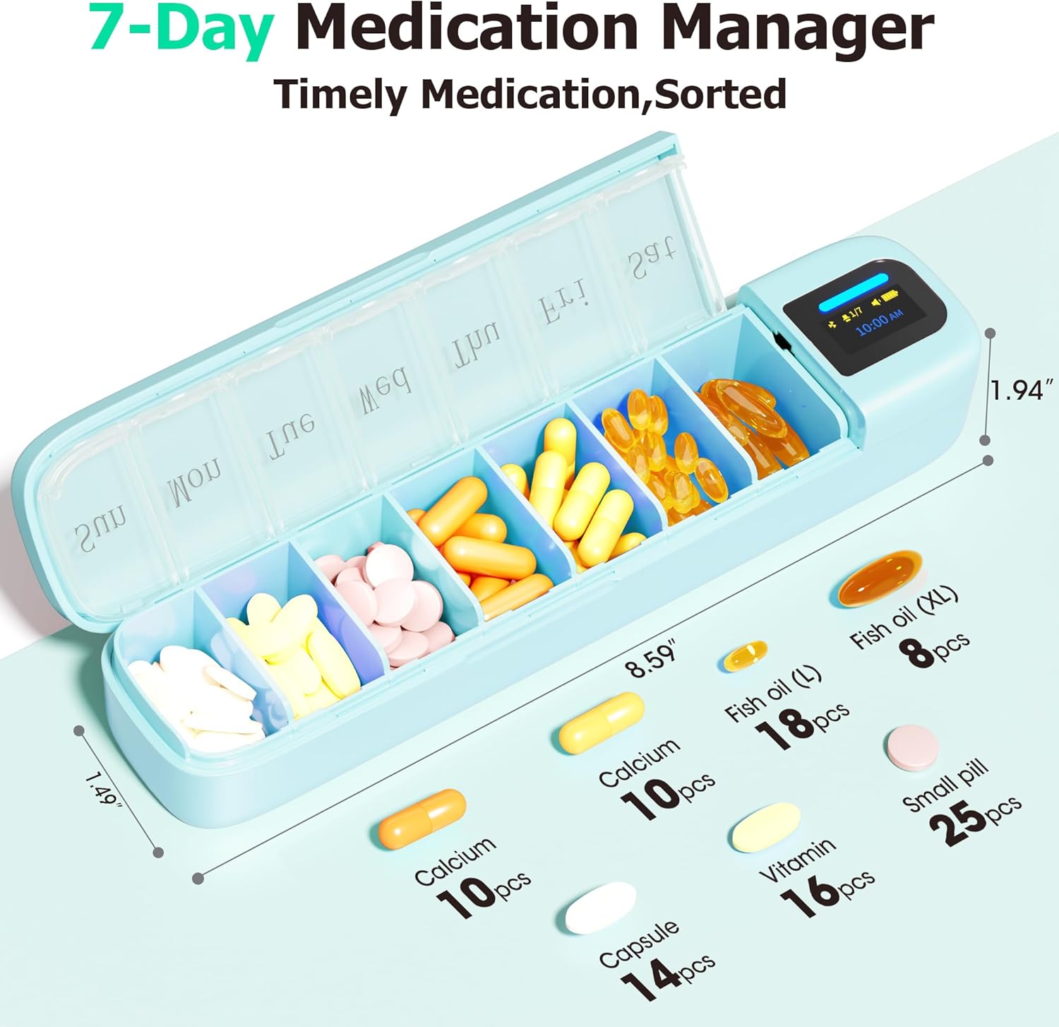 スマートピルオーガナイザー（アラーム＆Bluetoothアプ - Medicine Cabinet Lock のレビューと価格