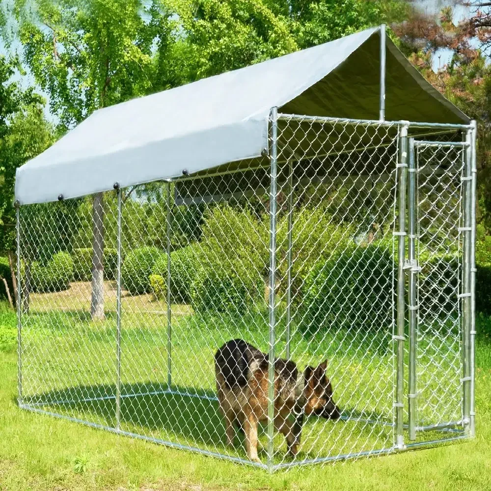 頑丈な10x6x7.7フィートの屋外犬小屋、屋根、安全な扉、 - Security Chain Door のレビューと価格