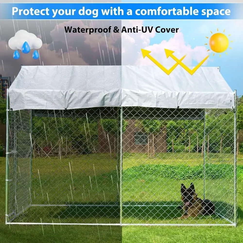 頑丈な10x6x7.7フィートの屋外犬小屋、屋根、安全な扉、 - Security Chain Door のレビューと価格