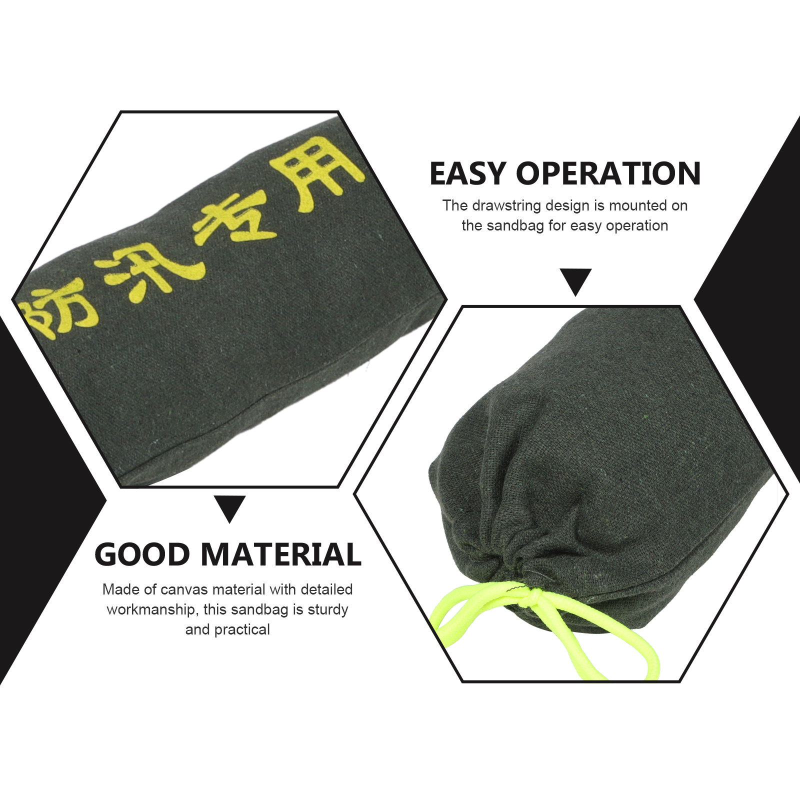 2個入り厚手キャンバス製土嚢、引き紐付き防洪水バリアバッグ、 - Flood Barrier Bag のレビューと価格