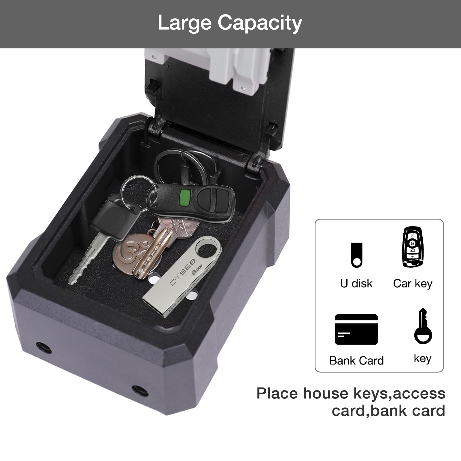 合金セキュリティキーロックボックス壁掛けデジタルコードリセッ - Lockbox Key Secure のレビューと価格