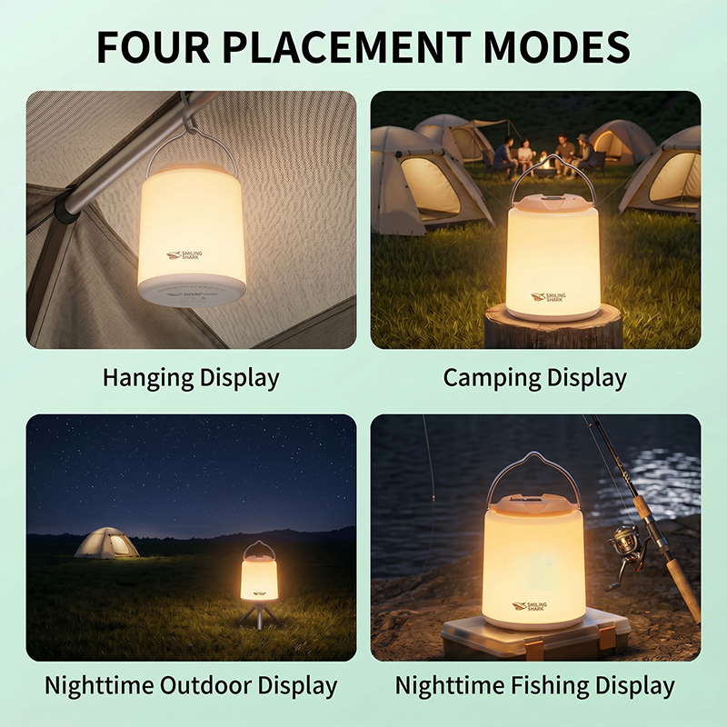 SMILING SHARK LED 充電式キャンプライトテン - Power Outage Light のレビューと価格