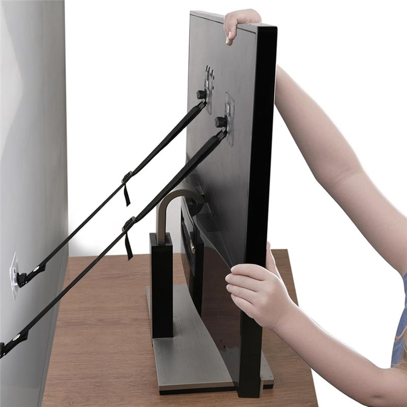 T23C ドリル不要接着剤付きテレビ安全ストラップ 4 個調 - Earthquake Anchor Strap のレビューと価格