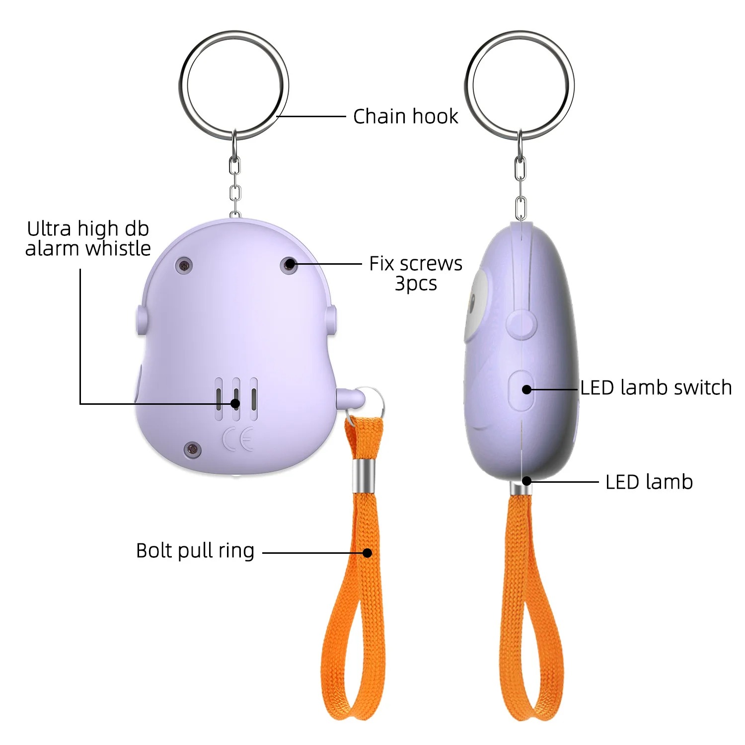 個人用護身5個セットアラーム130db護身サイレン安全アラー - Personal Alarm Keychain のレビューと価格