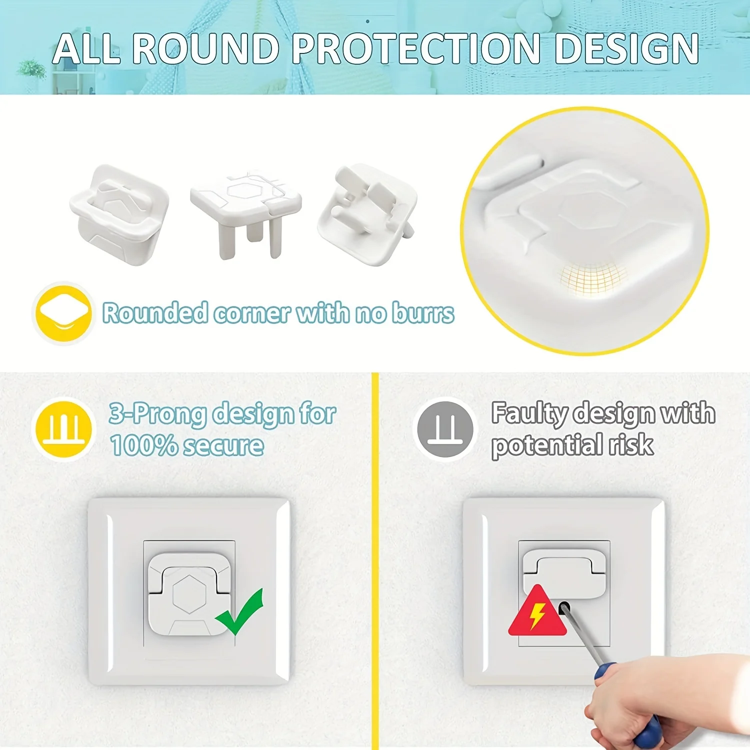 簡単設置 赤ちゃん用電気ショック防止コンセントカバー 防塵テ - Outlet Cover Baby のレビューと価格