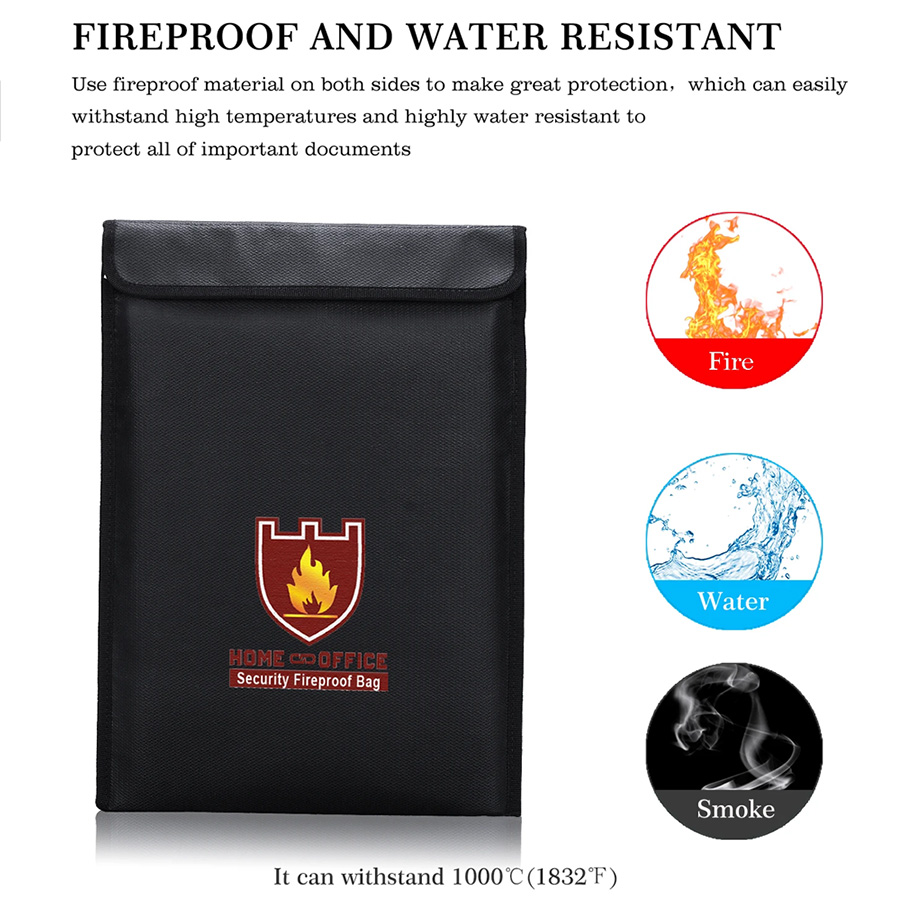 耐火性と防水性のドキュメントバッグ、耐火性の安全な収納ポーチ - Fire Safe Document のレビューと価格