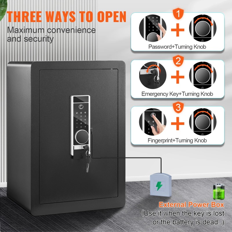 SucceBuy 電気金庫 2.2/1.8立方フィート 指紋 - Fire Safe Document のレビューと価格