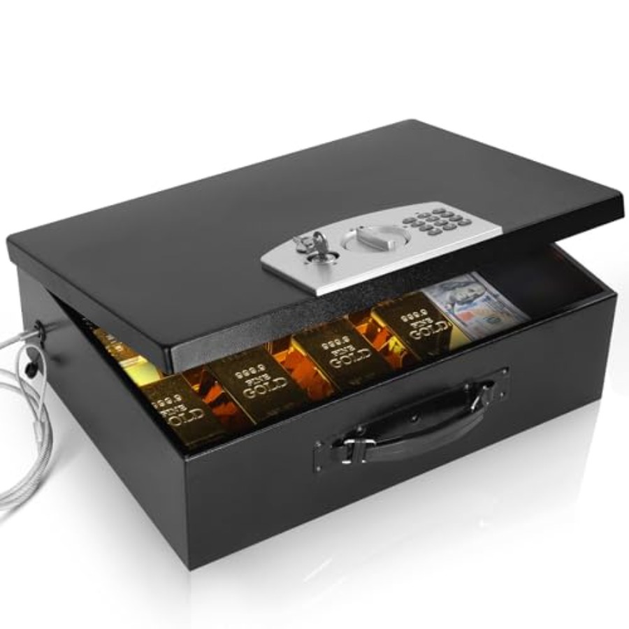 デジタルコードロック付きポータブル金属製金庫、耐火文書保管庫 - Fire Safe Document のレビューと価格