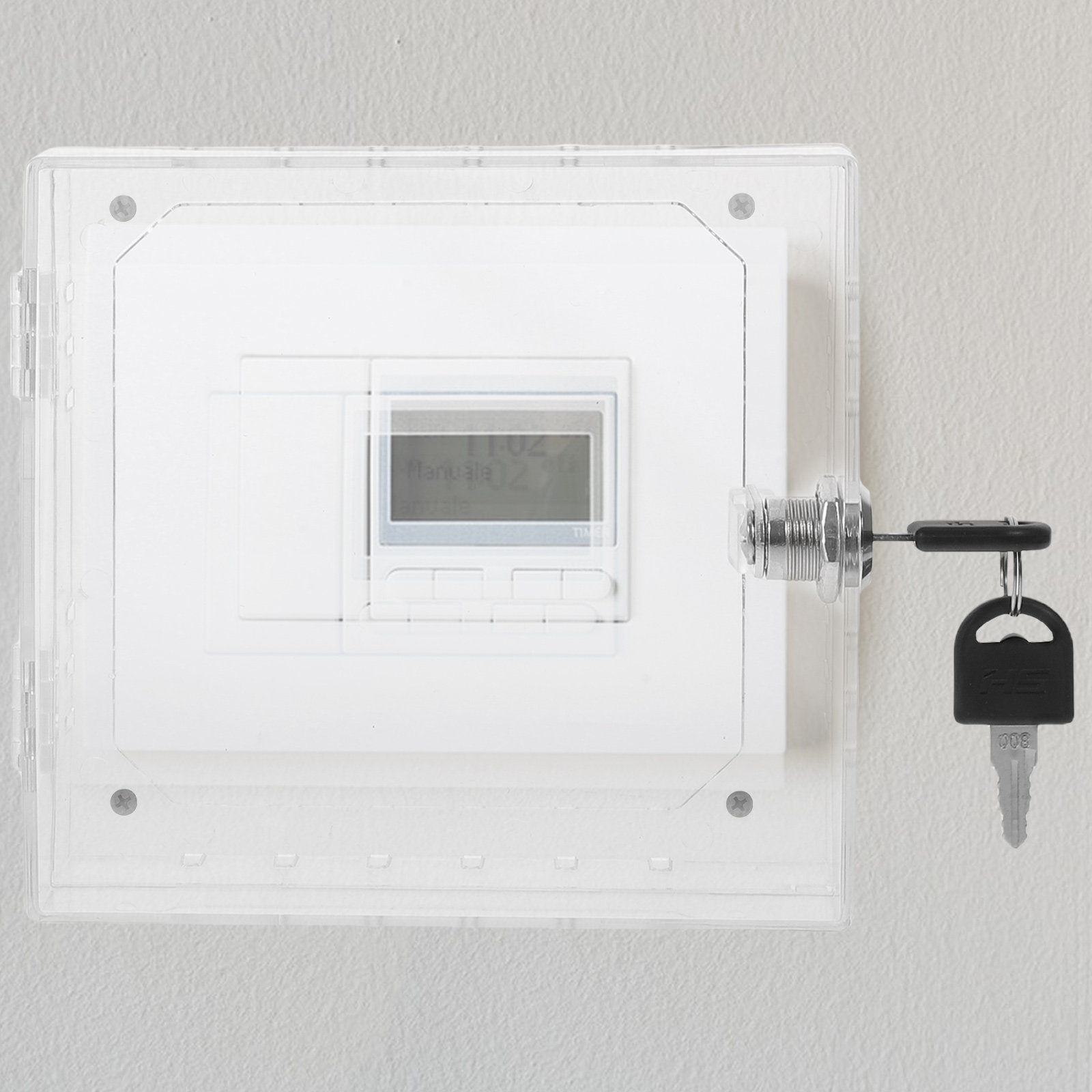 ロックキーアクリルサーモスタットロックボックス透明壁掛け大型 - Lockbox Key Secure のレビューと価格