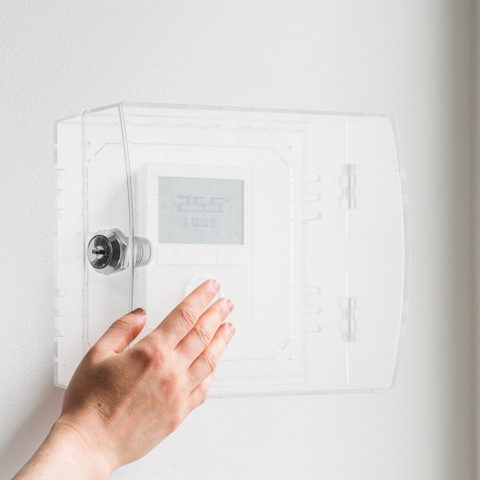 ロックキーアクリルサーモスタットロックボックス透明壁掛け大型 - Lockbox Key Secure のレビューと価格