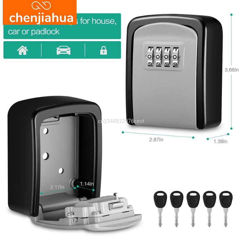 壁掛けキー収納秘密ボックスオーガナイザー 4 桁組み合わせパ - Lockbox Key Secure のレビューと価格