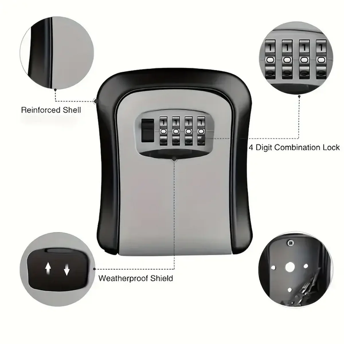 防水ポータブルコンビネーションキーロックボックス - 安全な - Lockbox Key Secure のレビューと価格