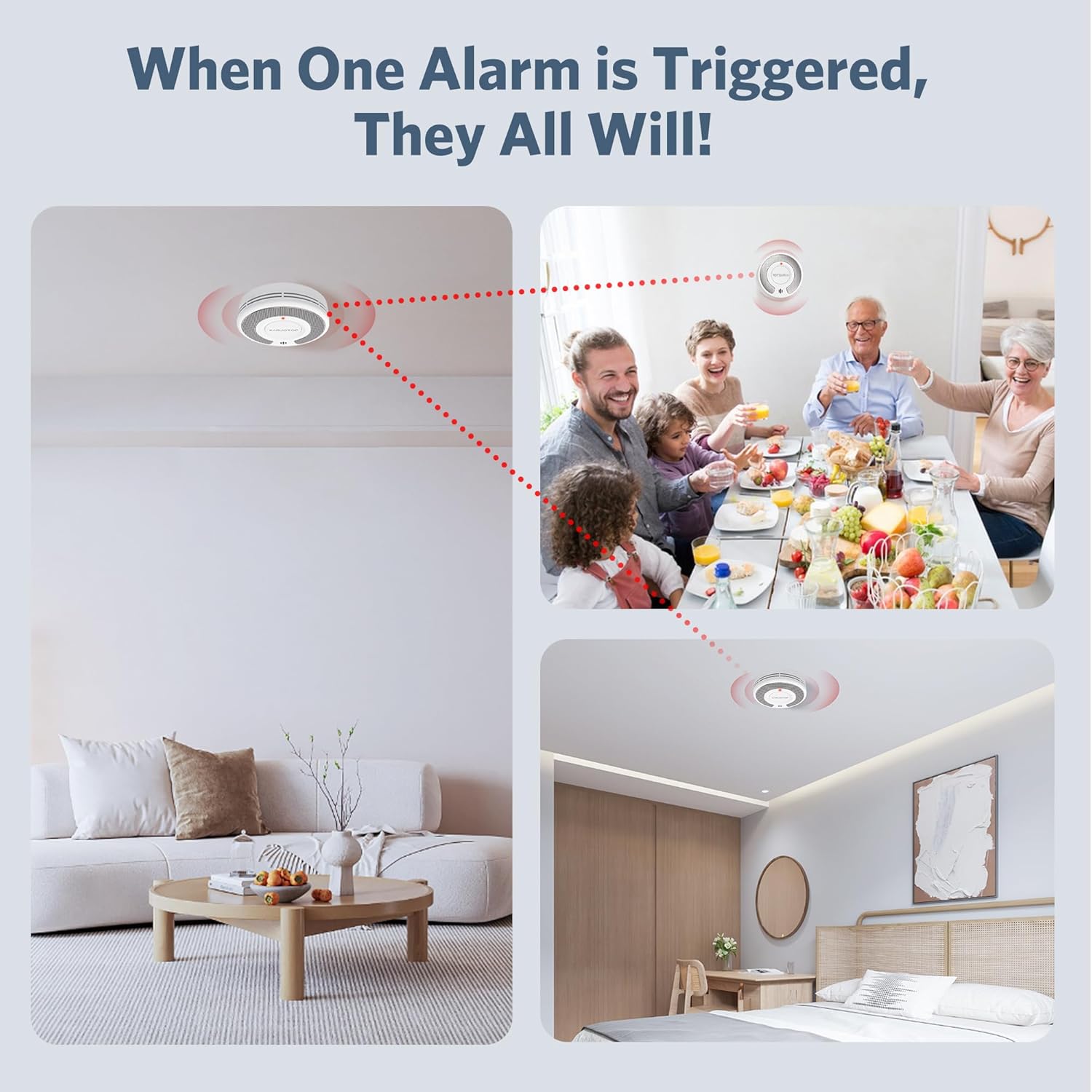 ワイヤレス連動(433MHz)+Tuya(2.4GHz) 煙 - Smoke Detector Interconnected のレビューと価格