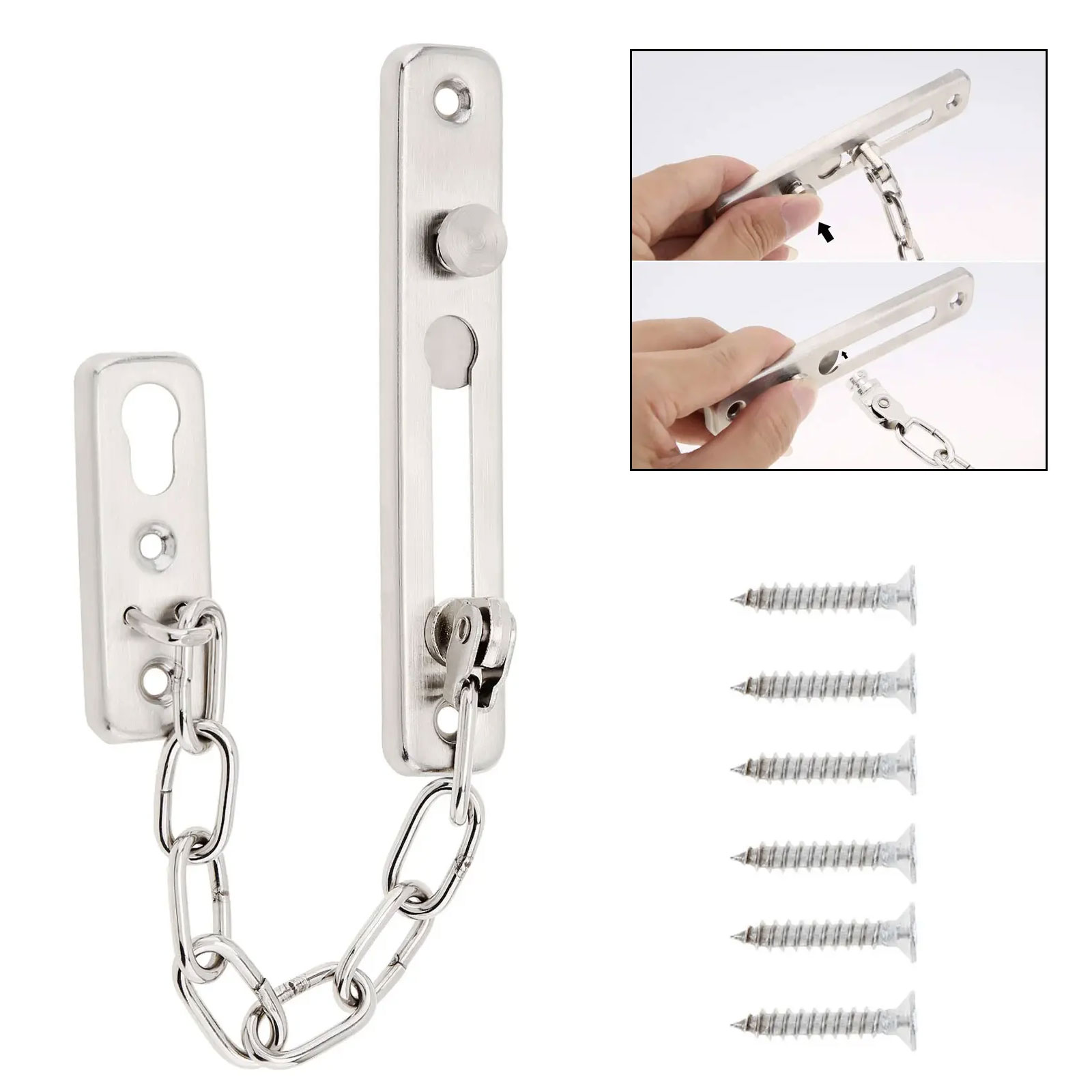 頑丈なセキュリティドアスライディングチェーンロック安全パンチ - Security Chain Door のレビューと価格