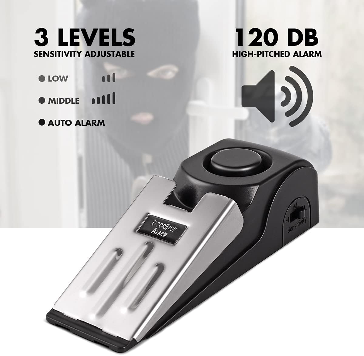 ドアストップアラーム、120DBセキュリティアラーム付きドア - Door Stop Alarm のレビューと価格