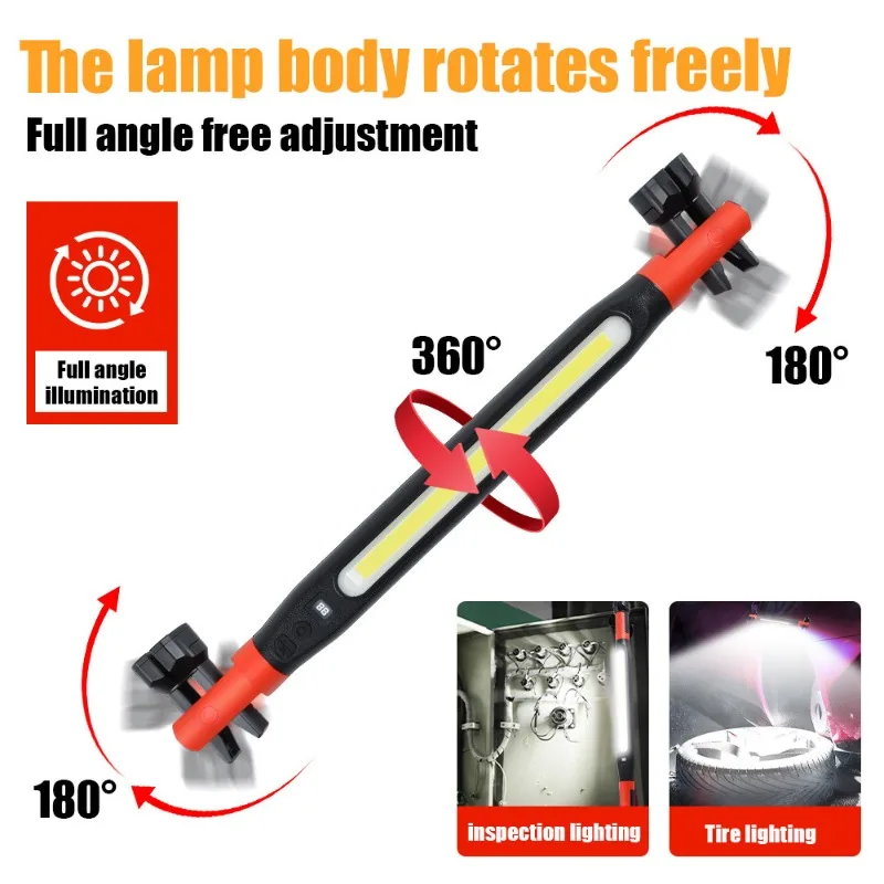 1200ルーメン充電式LED作業灯 磁気懐中電灯 360度回 - Power Outage Light のレビューと価格