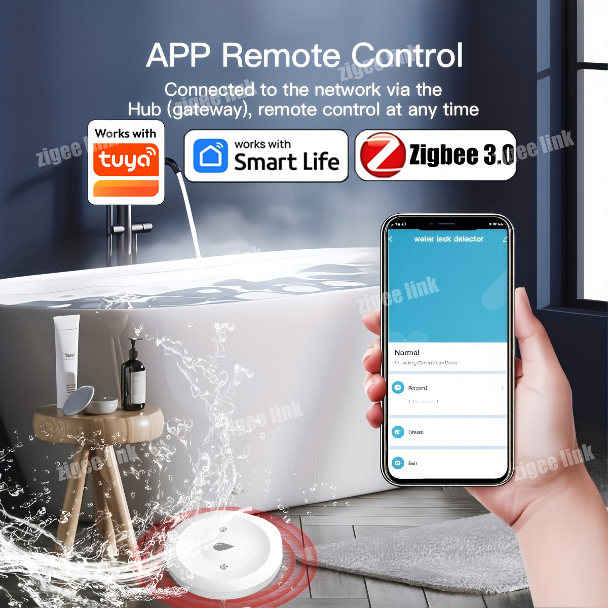 ZigBee 3.0 水センサー スマート漏水検知器 洪水漏 - Water Alarm Sensor のレビューと価格
