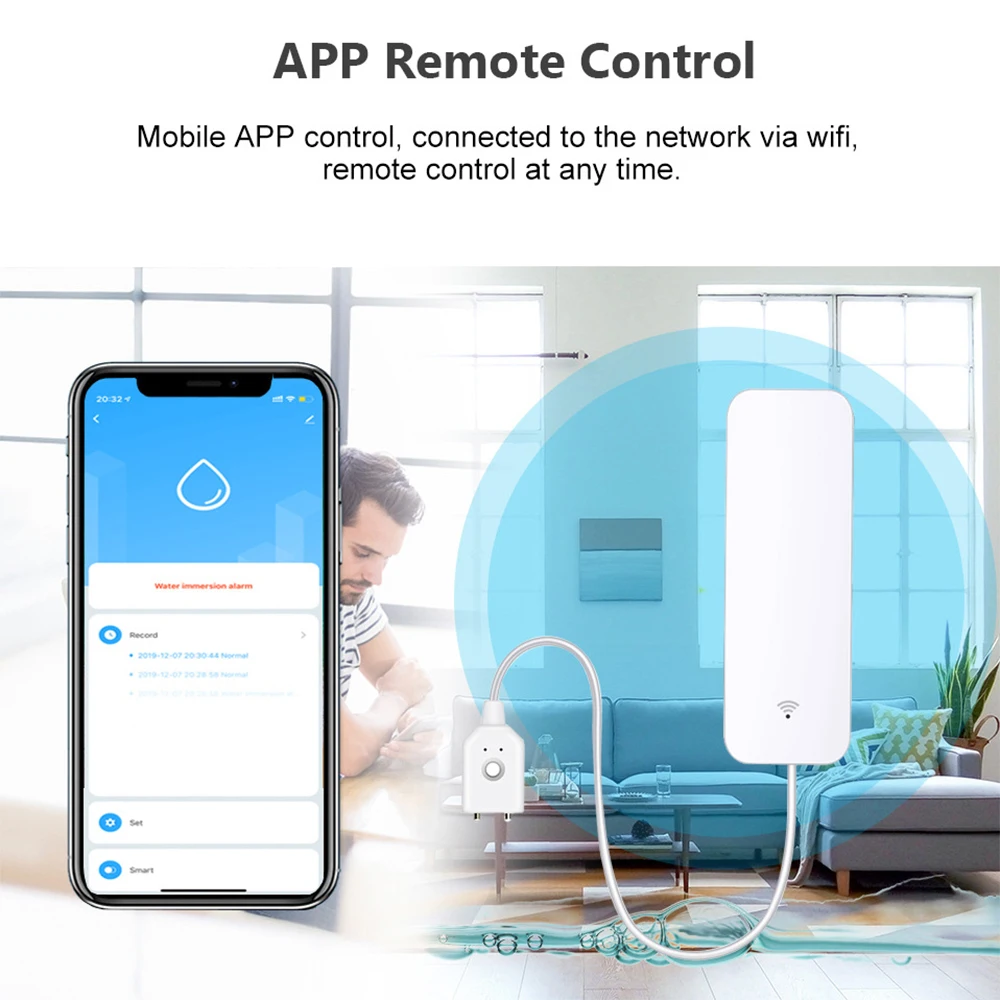 Tuya WiFi Zigbee 水センサー スマート漏水検 - Water Alarm Sensor のレビューと価格