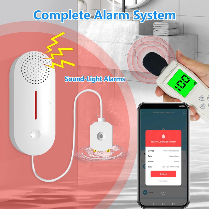 水検知アラーム、スマート水センサー、アプリリモート付き100 - Water Alarm Sensor のレビューと価格