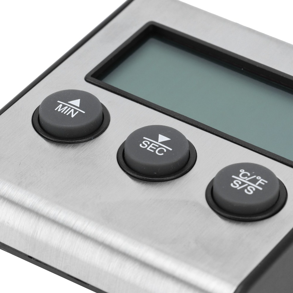 シルバーデジタルバーベキュー肉用温度計大型LCDディスプレイ - Pool Alarm Float のレビューと価格