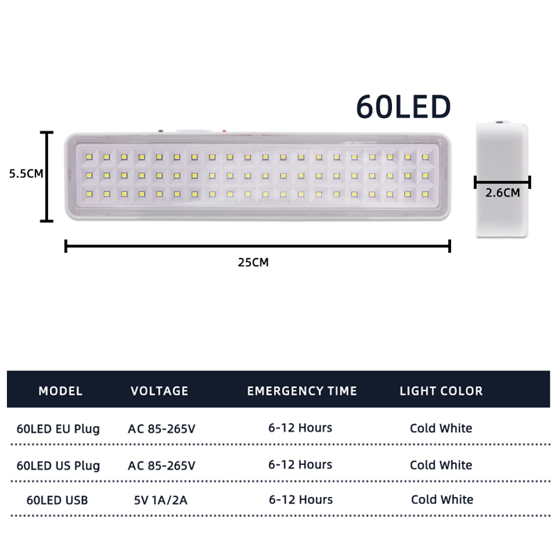 60LED 緊急消防ランプポータブル緊急避難ライト壁掛けスマ - Power Outage Light のレビューと価格